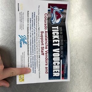 $80 2 Preseason Avalanche tickets *CLUB LEVEL*